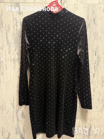  Нова разкошна парти бляскава коктейлна официална черна кадифе кадифена рокля ., снимка 2 - Рокли - 40746605