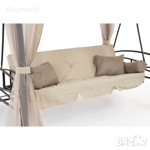 Луксозна градинска люлка Marbella с шатра и мрежа – трансформираща се в легло, снимка 14 - Градински мебели, декорация  - 51188226