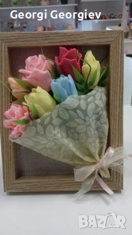 Цветя от глиц.сапун, снимка 18 - Изкуствени цветя - 37172106