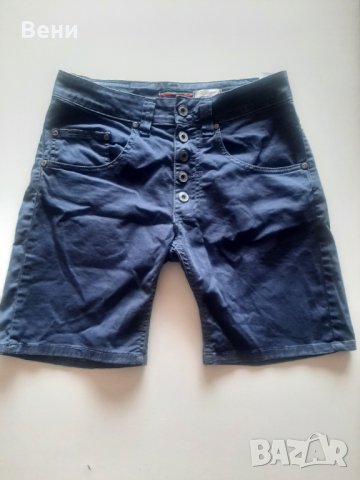 Сини дамски панталони PLEASE, снимка 1 - Къси панталони и бермуди - 37283367