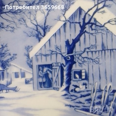 Четири страхотни чинии ,Фин порцелан,,зимен пейзаж, снимка 11 - Сервизи - 39970065