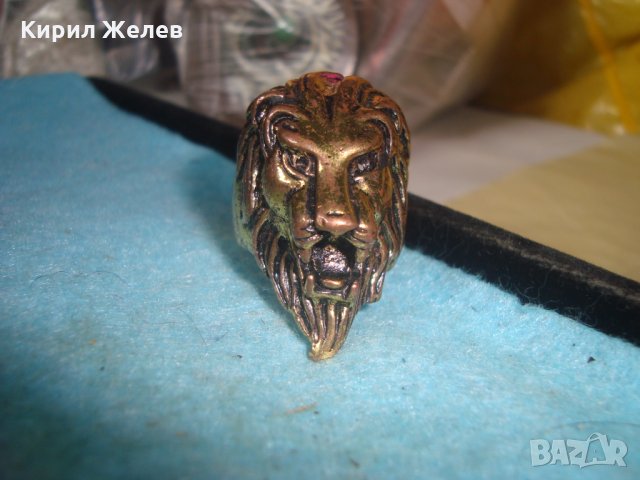 ЛЪВ ПРЪСТЕН ЛЪВСКА ГЛАВА МЕДЕН БРОНЗИРАН ФИГУРАЛЕН МАСИВЕН ЕФЕКТЕН МОДЕН 27208 , снимка 8 - Пръстени - 35101057