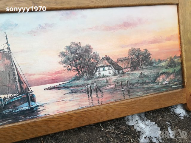 ГОЛЯМА КАРТИНА С ЯКА РАМКА ОТ ГЕРМАНИЯ 1301241637, снимка 7 - Антикварни и старинни предмети - 43790639