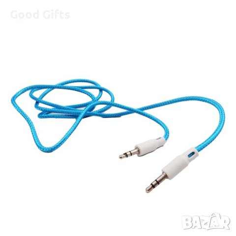 AUX кабел за музика - Син, снимка 2 - Кабели и адаптери - 43072663