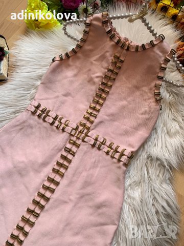 Бандажна розова рокля, снимка 2 - Рокли - 43272455