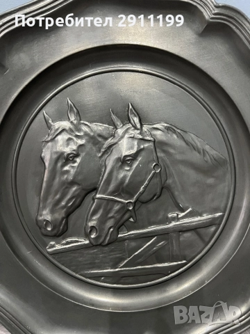 Антикварна метална чиния , снимка 2 - Антикварни и старинни предмети - 52097657