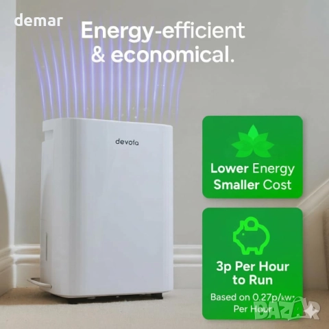Devola 12 л/ден обезвлажнител и HEPA H13 пречиствател на въздух,DVH12L, снимка 3 - Влагоабсорбатори и влагоуловители - 52404484