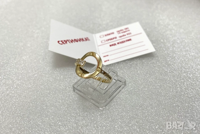 Дамски Златен Пръстен-1,8 грама, 14К (проба 585)