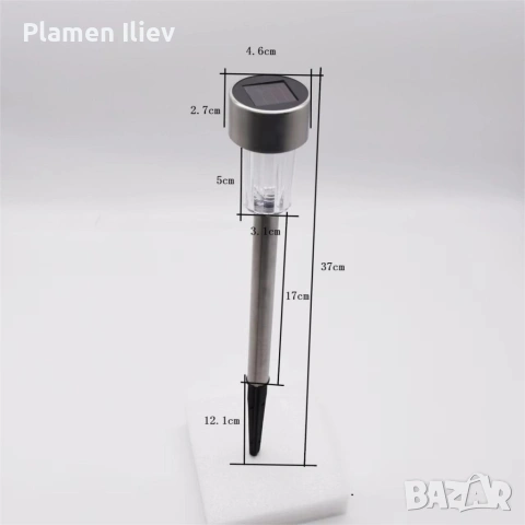 Комплект от 6 броя соларни градински LED лампи за оформяне на алеи и зони, снимка 4 - Външни лампи - 53307021