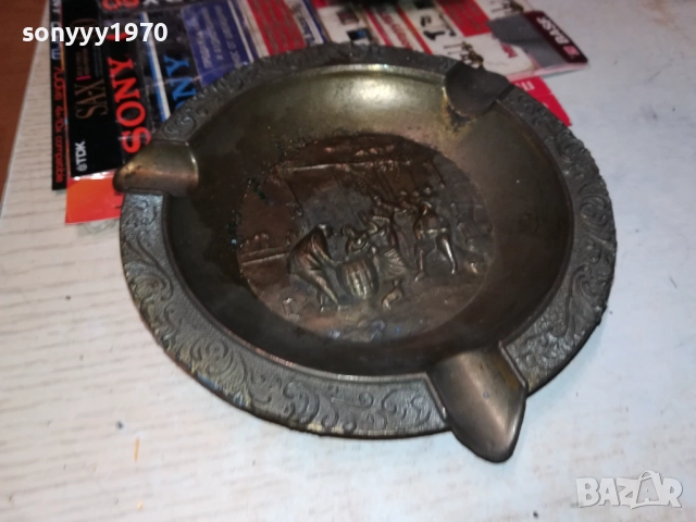 ПЕПЕЛНИК-МЕД/МЕСИНГ-ВНОС SWEDEN 2408251043LCHERY, снимка 9 - Антикварни и старинни предмети - 51470787