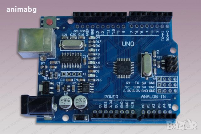 ANIMABG Платка ARDUINO UNO R3 ATmega328P, снимка 3 - Друга електроника - 35550619
