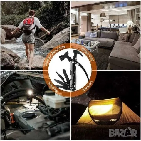 Мултифункционален инструмент 12 в 1 Мултитул, Чук, клещи, отвертка, снимка 3 - Клещи - 52211955