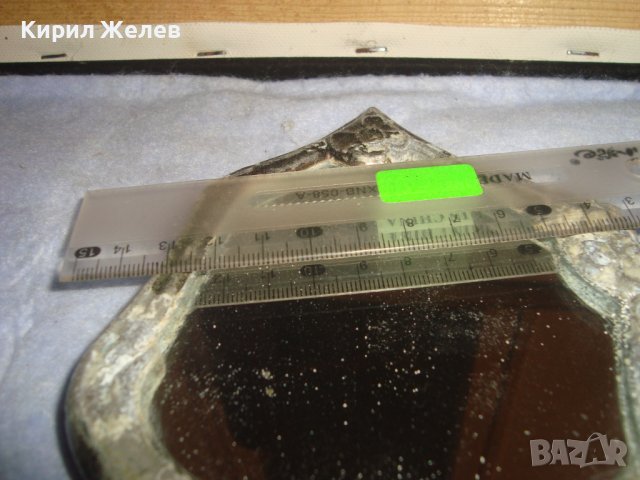 СТАРО МЕТАЛНО ФЛОРАЛНО ОРНАМЕНТИРАНО ВИНТИДЖ ДАМСКО КРИСТАЛНО ОГЛЕДАЛО 32252, снимка 5 - Други ценни предмети - 38258510