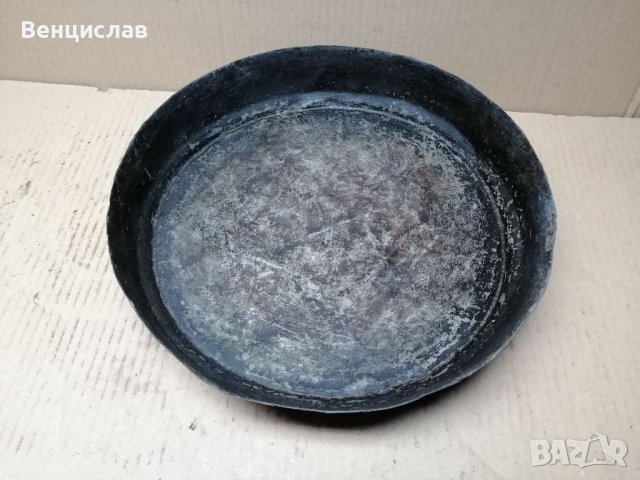 Стара Кована Медна Тава За Баница. , снимка 3 - Антикварни и старинни предмети - 37013389