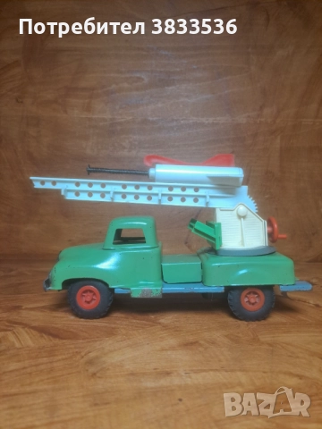 Vintage Полска соц.ламаринена играчка дтар камион Ракетоносец, снимка 4 - Коли, камиони, мотори, писти - 52345255