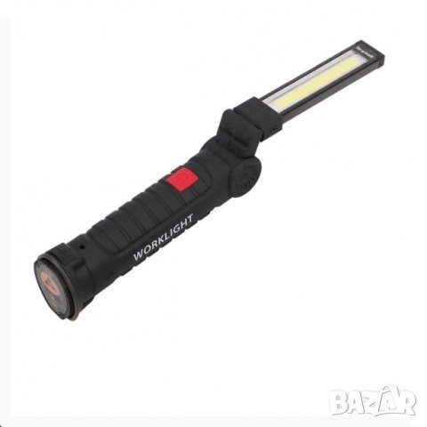 Акумулаторна голяма сгъваема LED работна лампа с магнит, снимка 3 - Лед осветление - 33031592