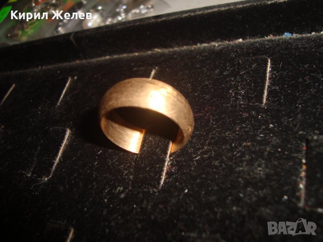 БЛЕСТЯЩА ПОЗЛАТЕНА БРОНЗОВА СТАРА ХАЛКА ПРЪСТЕН с ПЕЧАТИ 14К 585 РЪЧНА ИЗРАБОТКА за КОЛЕКЦИЯ 19690, снимка 10 - Антикварни и старинни предмети - 32577528