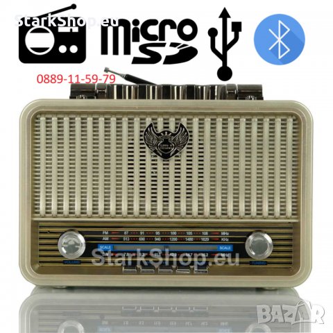  Ретро радио колона с BT, USB, MicroSD и AUX