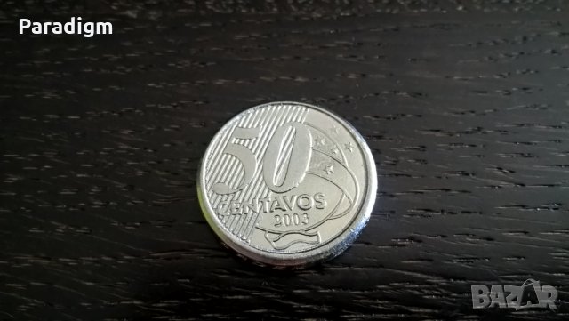 Монета - Бразилия - 50 центавос | 2003г.