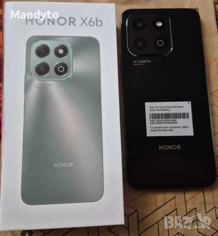 Чисто НОВ смартфон HONOR X6B BLACK 6.56 ", 128 GB, RAM 4 GB в гаранция, снимка 7 - Други - 53383669