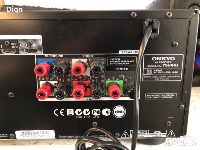 Onkyo TX-NR414, снимка 11 - Ресийвъри, усилватели, смесителни пултове - 38573152