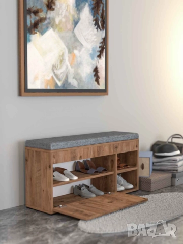 Шкаф за обувки с пейка / Шкаф пейка за обувки с възглавница, снимка 5 - Шкафове - 51804083