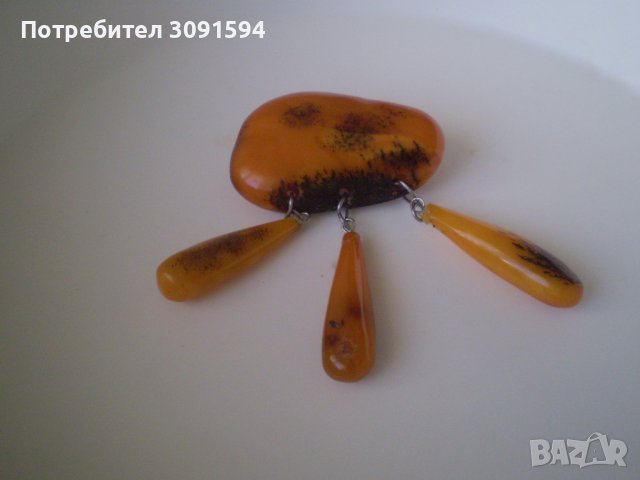 Стара дамска кехлибарена брошка, снимка 16 - Антикварни и старинни предмети - 37918860