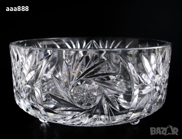 Фруктиера на крачета чешки кристал Бохемия, снимка 1 - Прибори за хранене, готвене и сервиране - 36925823