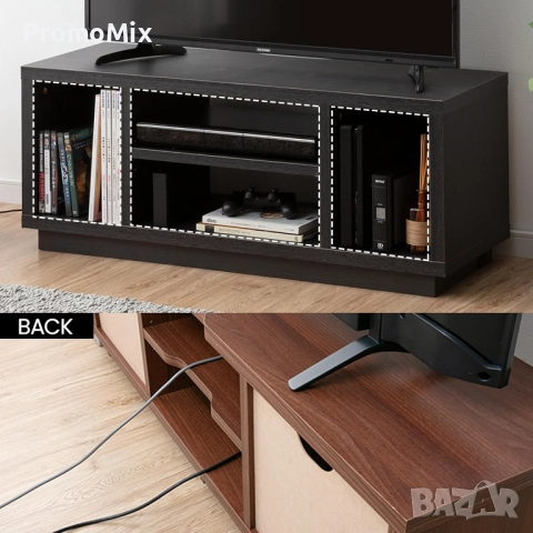 Шкаф за телевизор Iris Ohyama OTS-100S ‎532134 TV шкаф ТВ поставка за хол , снимка 4 - Шкафове - 51760139