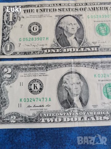 1 и 2 $ САЩ (USA), снимка 2 - Нумизматика и бонистика - 32385344