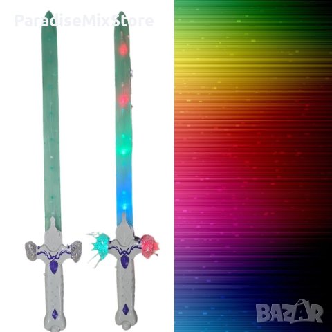 Детски светещ LED меч със звуци на батерии, снимка 1