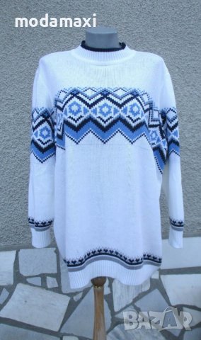 4XL Нов бял пуловер , снимка 1