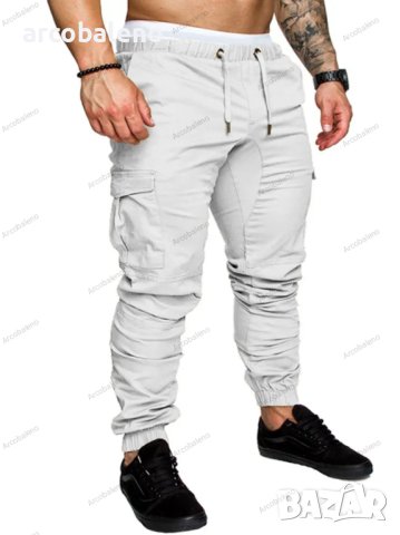  Мъжки едноцветни ежедневни еластични панталони, 11цвята  , снимка 5 - Панталони - 37658155