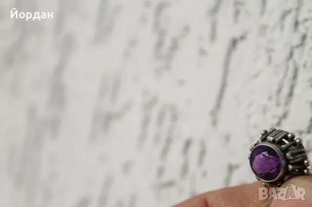 Сребърна висулка с аметист, снимка 10 - Колиета, медальони, синджири - 49183500