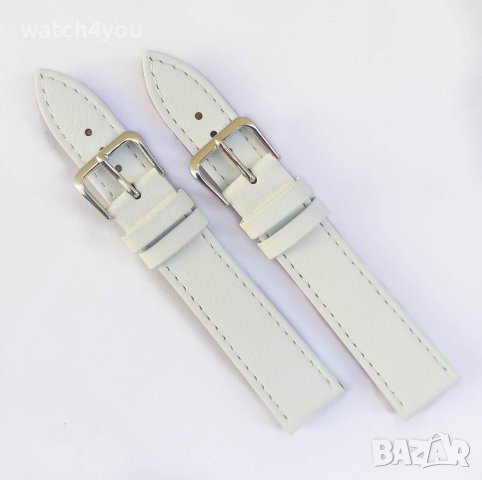 НОВА БЯЛА КАИШКА ЗА ЧАСОВНИК ЕСТЕСТВЕНА КОЖА.БЕЛИ КОЖЕНИ КАИШКИ ЗА ЧАСОВНИЦИ.BIALA KAISHKA KAI{KA, снимка 3 - Каишки за часовници - 42489545