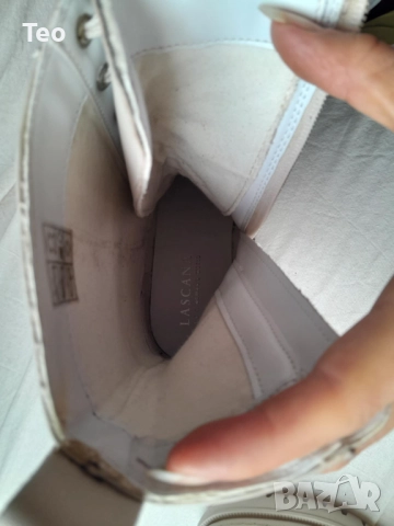 Немски Ботуши Lascana, нови естествена кожа, бели, размер 38 връзки и цип, снимка 11 - Дамски ботуши - 52898374