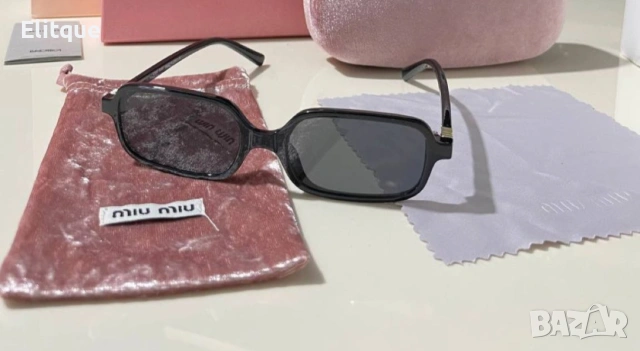 висококачествени очила с черен обикновен калъф и ув защита miu miu 