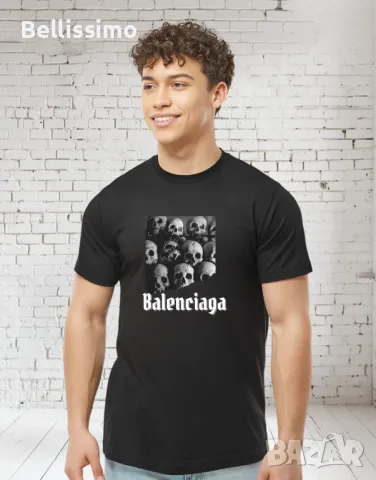 *BALENCIAGA* Мъжка тениска с къс ръкав в черен цвят, снимка 1 - Тениски - 48469519