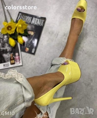 Обувки на ток - жълти :GM10, снимка 4 - Дамски обувки на ток - 31082841