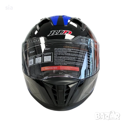 КАСКА ЗА МОТОР С ОЧИЛА, Размери S, M, L, XL - Черно/Син - 721431, снимка 3 - Аксесоари и консумативи - 51224964
