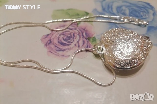 Нежно Сребърно Колие Сърце Ново , снимка 3 - Колиета, медальони, синджири - 51696857