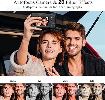 5K цифров фотоапарат за фотография, 64MP камера за влогове с автофокус, снимка 6 - Камери - 52425076