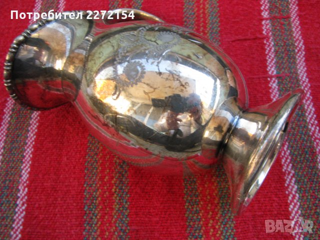Масивно посребрена кана, снимка 2 - Антикварни и старинни предмети - 28415753