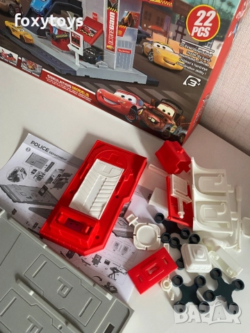 Паркинг с път, кола и хеликоптер - Макуин, McQueen, Cars, снимка 7 - Коли, камиони, мотори, писти - 51783300