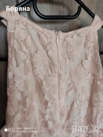 Esprit нова с етикет дълга розова рокля дантела, снимка 14 - Рокли - 49076048