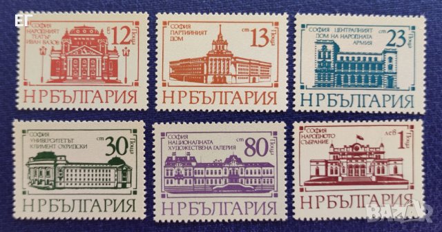 България, 1977 г. - пълна серия чисти марки, архитектура, 1*28, снимка 1 - Филателия - 37486053