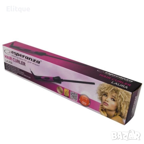 Маша за коса Laura, 10 мм, 360° кабел, керамично покритие, черен/розов, снимка 3 - Преси за коса - 52842592