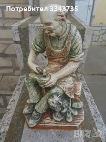 Красива масивна статуетка Обущаря със котката CAPODIMONTE., снимка 12 - Статуетки - 49565520