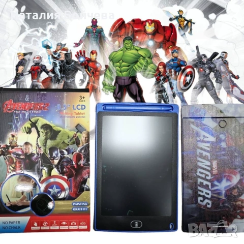 Детски LCD таблет за рисуване/писане, 8.5'', 14.5x22.7 cm, Frozen/ Avengers, снимка 4 - Рисуване и оцветяване - 53383339