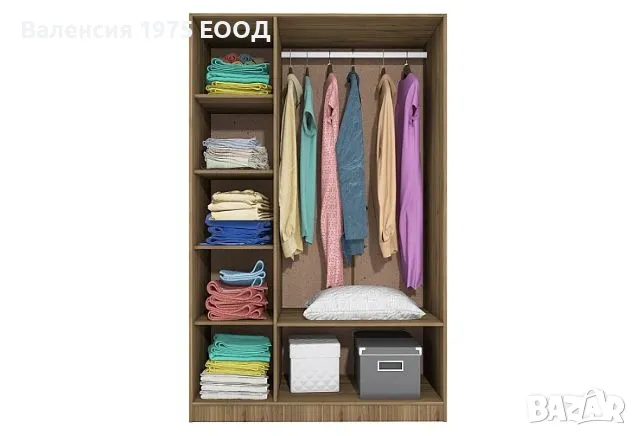 Трикрил гардероб Сити 1002 сонома, орех или комбинация бяло/ арвен, снимка 8 - Гардероби - 18790479